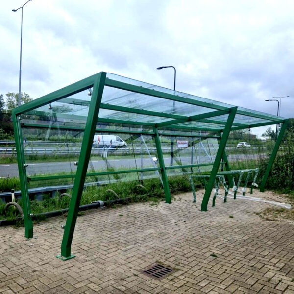 Design fietsenstalling van glas