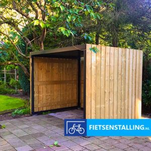 fietsenstalling van hout