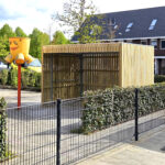 houten open fietsenstalling