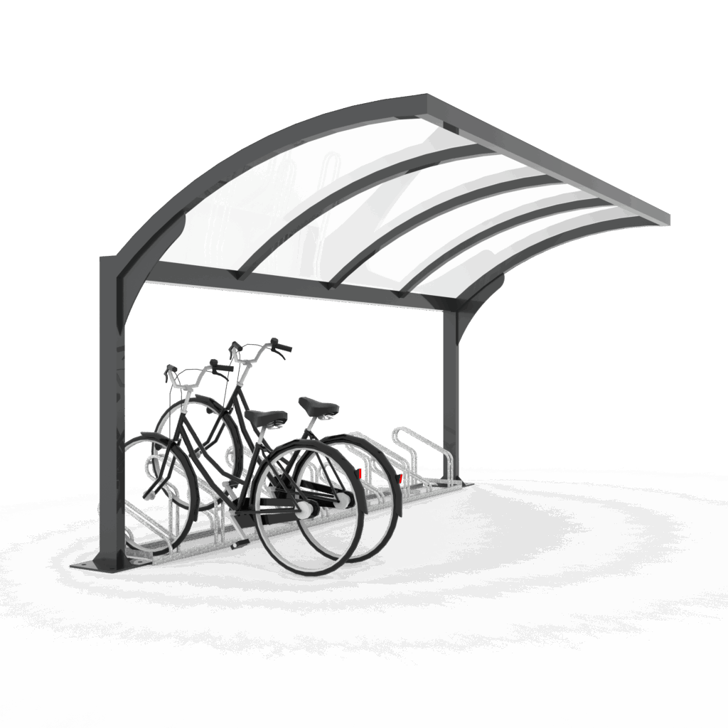 Zwaluw_4m_fietsenstalling Fietsoverkapping Zwaluw transparant 4 meter