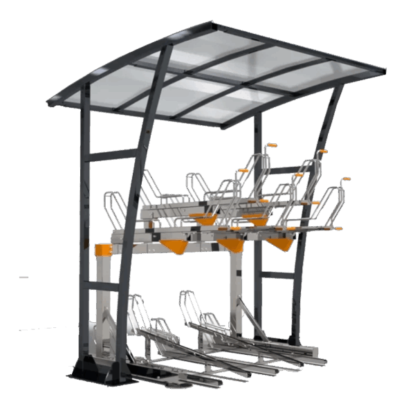 verhoogde fietsenstalling etagerekken