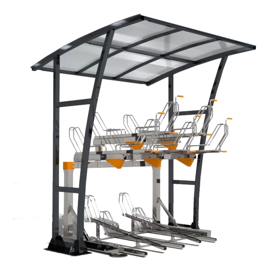 verhoogde fietsenstalling etagerekken
